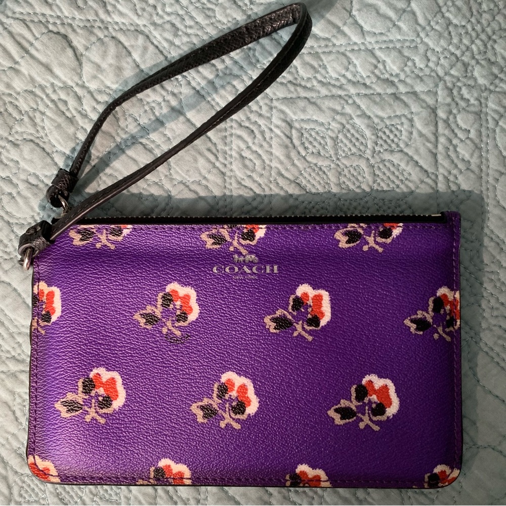 AUTHENTIC PURPLE FLORAL COACH WALLET